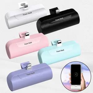 초경량 미니 보조배터리 5000mAh USB-C타입 8PIN 도킹형 휴대용 여행용 LED 고용량 판촉 선물 충전기