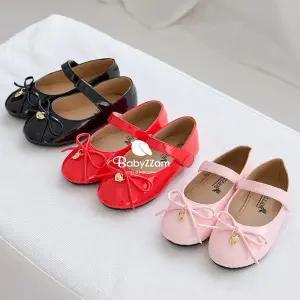 [베이비잼] 하트 포인트 아기 유아 아동 초등 여아 플랫 구두 신발