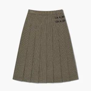 마리떼 여성 사이드 버클 플리트 미디 스커트 MFG45FSK103 BRW CRC