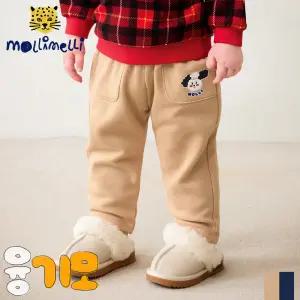 [몰리멜리] 뽀글댕이세미핏융기모팬츠