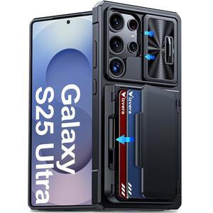 비즈베라 갤럭시 S25 울트라 지갑 케이스, RFID 카드 홀더 포함 | RFID 보호 | 카메라 커버 | 엣지 업 | 풀 바디 러기드 | 충격 방지 실리콘 | 6.9