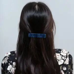 마블 네모 자동 헤어핀 네이비 옆머리핀 마블자동헤어핀