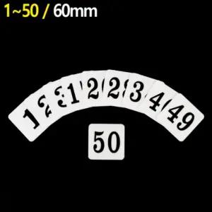 1~50번 사각 숫자 스티커 테이블 번호 독서실 책상 숫자판 사물함 넘버 PC방 표시 식당 번호판 번호표 락카