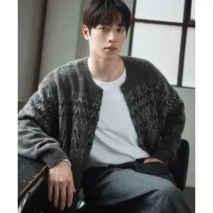 DRAW FIT [서강준PICK]울 헤어리 노르딕 라운드 가디건 [M.CHARCOAL] DFKN5306MCC 204997