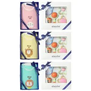 [갤러리아] (압소바출산,백일,돌,유아내의세트)호루7부내의+5종딸랑이세트(A1A-103D1SET)