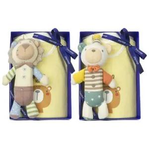 [갤러리아] (압소바출산,백일,돌,유아내의세트)호루7부내의노+사자,곰딸랑이(A1A-103D1SET)