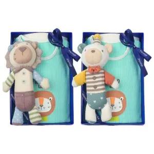 [갤러리아] (압소바출산,백일,돌,유아내의세트)호루7부내의+사자,곰딸랑이세트(A1A-103D1SET)