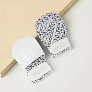 장갑치발기손싸개-블랙앤화이트 신생아손싸개 아기 글러브 치발기