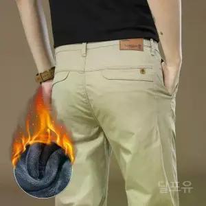 코튼 솔리드 패션 남성 플리스 캐주얼 바지 벨벳 스트레이트 클래식 한국 오버롤
