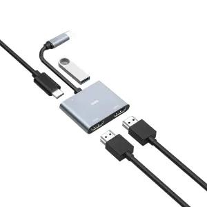 라디온 4in1 C타입 듀얼 모니터 확장 분배기 HDMI 컨버터 MST PD충전 USB3.0 멀티 허브