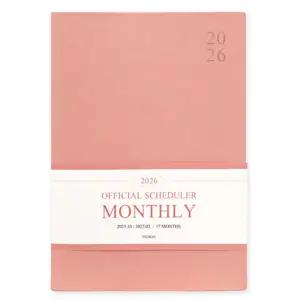 인디고 다이어리 2026 오피셜 빅 먼슬리 스케줄러 (날짜형 A4 월간) 업무용 (핑크무스)스케쥴 26년도 플래