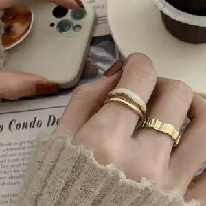 [2개세트] 로로이 미니멀 골드 포인트 패션 반지
