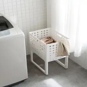 해이프 접이식 스탠딩 높이가높은 빨래바구니 빨래 이동식