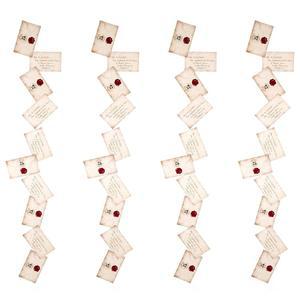 CON*QUEST 저널 해리 포터 공식 플로팅 호그와트 합격 편지 장식, 40장의 레터 카드 및 나일론 끈 걸이, 홈 데코, 라이선스(40개, 10개의 4줄)