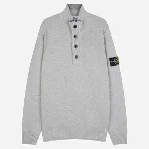 스톤아일랜드 5F 5100040 S00A3 V0M64 와펜 패치 버튼 니트 그레이