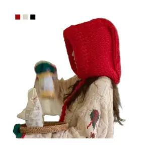 25FW 1+1 꽈배기 니트 바라클라바 겨울 방한 뜨개 귀도리 모자 비니