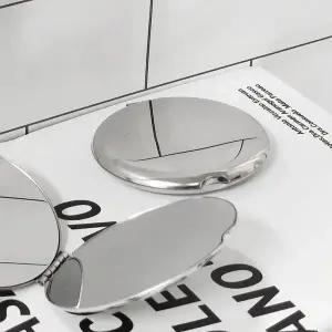 [하프클럽/]양면 손거울 원형 메탈 접이식 휴대용 안깨지는