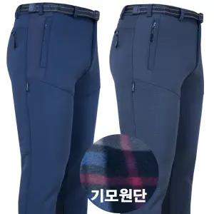 남성 겨울 기모등산바지 스판 작업복바지 전사프린트 세미슬림핏