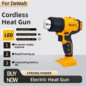 디월트 호환 무선 열풍기 3개 노즐 포함 550 ℃ 300W 수축 포장용 전동 공구 20V 배터리