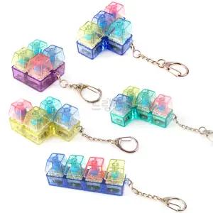 5000 LED 딸깍이 키링 4p 10개 1BOX 테트리스완구 불빛 키보드딸깍이 열쇠고리 스트레스해소