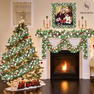 크리스마스 모루 트리 장식 산타 반짝이 털 가랜드 벽장식 이벤트 홈 파티 꾸미기