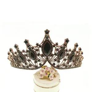 [콩심팥심]프라임웨딩 티아라 머리띠 블랙 왕관