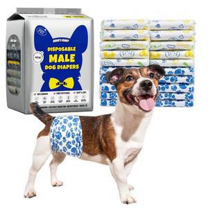 도노 개 기저귀 남성, 일회용 남성 랩 60ct, 초흡수성 강아지 기저귀, 급속 건조 누수 방지 습윤 지표 흥분성 배뇨 실금, XSmall