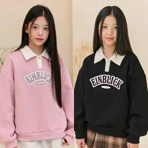 블링 카라 기모 티셔츠 / 여아 주니어 의류 초등학생 옷