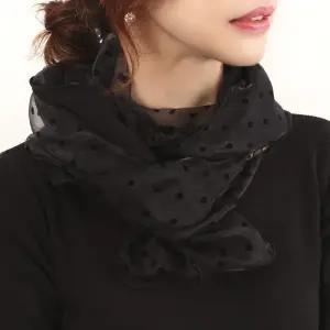 프레즈 롱 스카프 고급스러운 양면 망사 도트 무지 머플러 봄 가을 스카프 선물 추천