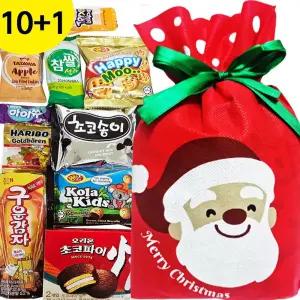 (산타주머니)크리스마스 크리스마스선물 산타 과자 간식 단체선물 교회단체 간식꾸러미 과자세트 구디백