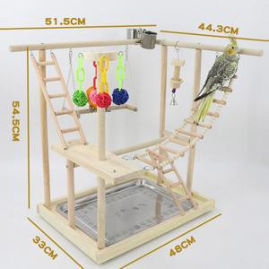 원목 앵무새 놀이터 이동장 우드 43 4x40x60cm 횃대 조류 길이55