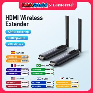 Lemorele 무선 HDMI 송신기 및 리시버 미팅 블루투스 노트북 TV 프로젝터 모니터용 오디오, 5G 200M