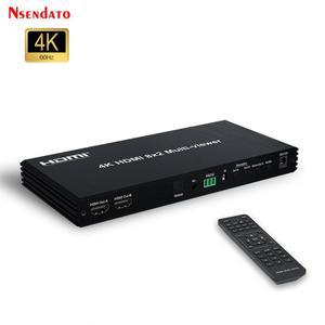 HDMI 쿼드 스크린 멀티 뷰어 8x2 4K 60hz 8 in 2 out 원활한 스위치 8CH 멀티플렉서