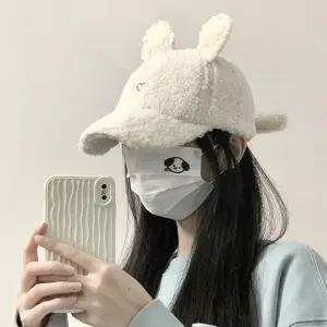 토끼 귀 여성 볼캡 가을겨울 양털 b2 야구 귀여운 모자 뽀글이