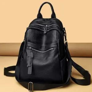 천연소가죽 엔젤 백팩 블랙 백팩 기본백팩 대용량가방 여행용가방 수납가방