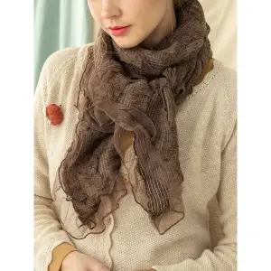 [디얼마미] 레이스 물결 니트 스카프 / 중년 여성 엄마 한복 겨울 쁘띠 롱