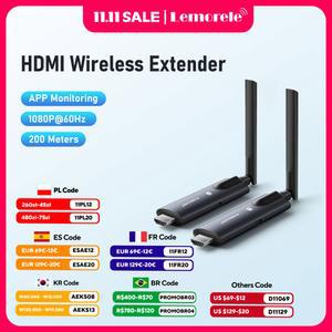 Lemorele 5G 200M 노트북 무선 용 송신기 회의 공유 수신기 TV 모니터 오디오 화면 HDMI