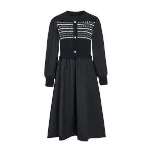 [JJ지고트](대전신세계)페어아일 니트 플레어 원피스 GRCN0OP311