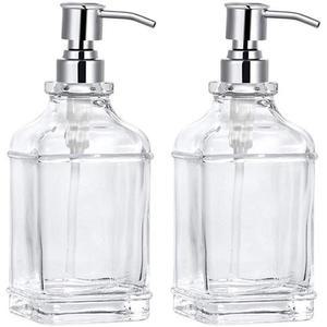 위생적인 디스펜서 용기 세제 2개 샴푸 펌프 550ml 유리