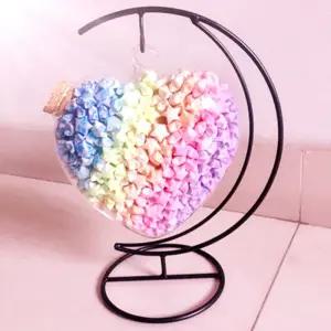 종이학 하트 유리병 인테리어 기념일 장식용 장식 코르크