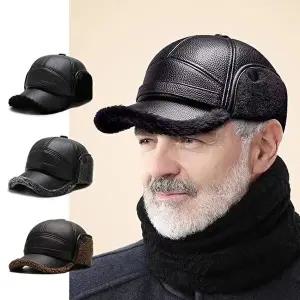 [셀러허브 패션]중년남성 신사 방한모자 겨울 따뜻한 인조퍼 인조가죽 따뜻한 볼캡