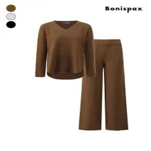 [보니스팍스]라운지 V넥 밴딩 팬츠 니트 셋업 (XPBST003M0)