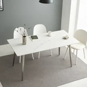 루아 4인 포세린 통 세라믹 식탁 테이블 1600 실버무광