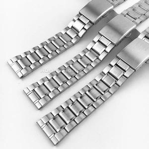 스테인레스 스틸 스트랩 12mm 14mm 16mm 18mm 20mm 22mm 24mm 금속 시계 밴드 접는 버클 3 구슬 범용 교체