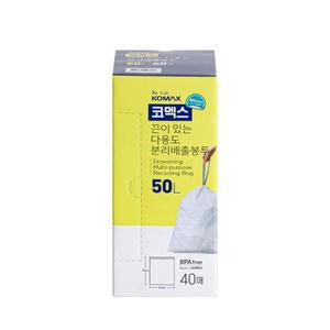 코멕스 끈이 있는 다용도 분리배출봉투 50L 40매 비닐 봉지 재활용 분리수거 쓰레기 봉투