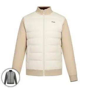 [핑]남성 니트 배색 방풍 구스 다운 점퍼 111E4JP283_s