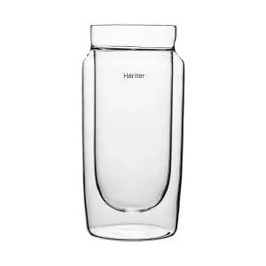 헤리터 더블월 준 글라스 맥주잔 415, 8 x 18cm, 1개