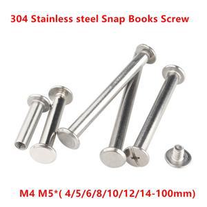 M4 M5 304 스테인레스 스틸 플랫 헤드 리벳 북 잠금 나사 스냅 버트  앨범 바인딩 10 개