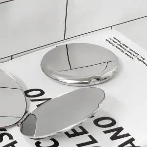 [하프클럽/알티피아]스텐 양면 손거울 원형 거울 접이식 휴대용 메탈 안깨