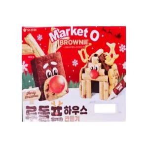 오리온 마켓오 브라우니 루돌프 하우스 만들기 302g x 1개